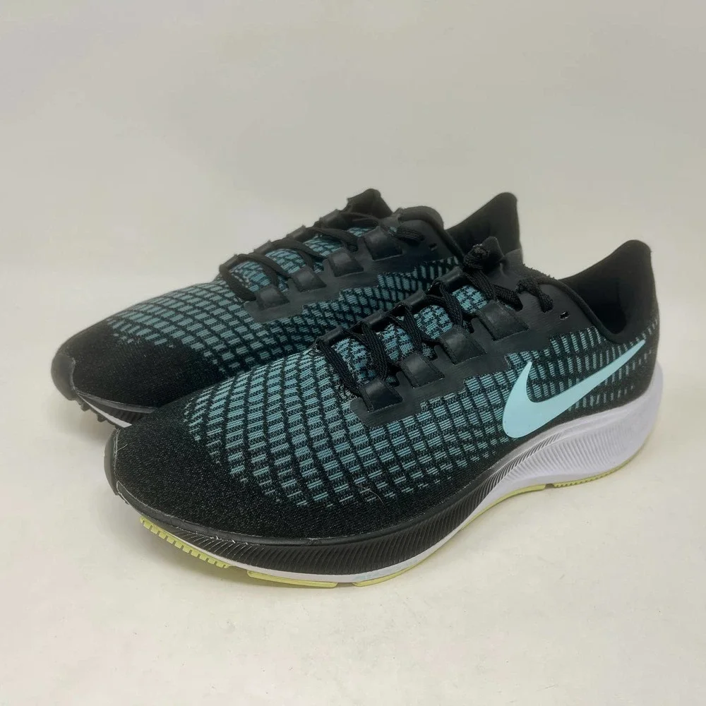 Nike Zoom Air Pegasus 37 Run Shoes Womens 10 1/2 Black Blue 574:I.8.5
